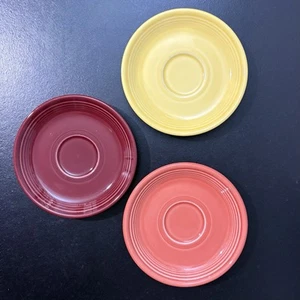 Fiestaware Mixed Colors Saucer Plates 6" Lot of 3 Homer Laughlin Fiesta - Picture 1 of 4