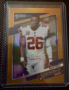 Saquon Barkley 2021 Panini Donruss #79 Gold Press Proof Premium VAR - Picture 1 of 2