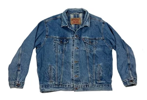 Vtg Levi's 90's Denim Trucker Jacket XL Flannel Lined 70699-0289 Made In USA - Picture 1 of 8
