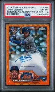 2023 TOPPS CHROME UPDATE MARK VIENTOS AUTO ORANGE WAVE REFRACTOR /25 PSA 8 - Picture 1 of 4