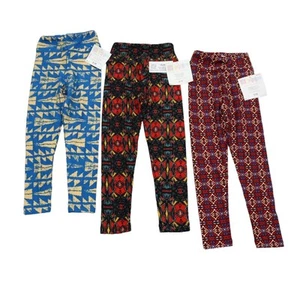 LulaRoe Pants Girls S to M Blue Black Red Comfortable Set of 3 Leggings - Picture 1 of 17