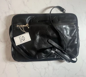 Time Resistance Leder Aktentasche Laptoptasche Premium Schwarz Handarbeit Italy - Bild 1 von 13