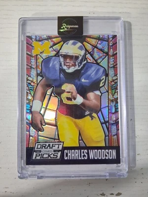 Prizm Draft Picks 2015 Charles Woodson vitral plata Prizm Wolverines Foto 1 de 2