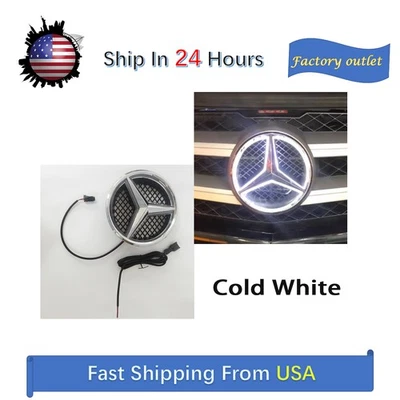 Car Front Grille LED Emblem Light for Mercedes Benz Illuminated Logo Star Badge Foto 1 de 4