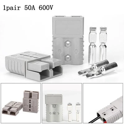 Muletto Batteria Connettore Presa 1 Paio 48x37mmx16mm 50A Rame Argento - Immagine 1 di 4