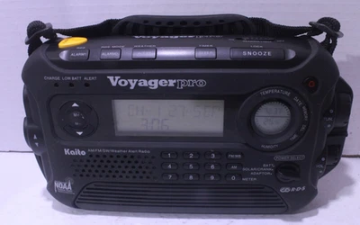 Kaito Voyager Pro KA600 Digital Solar Dynamo Crank Wind Up AM/FM/LW/SW & NOAA WX - Image 1 of 4