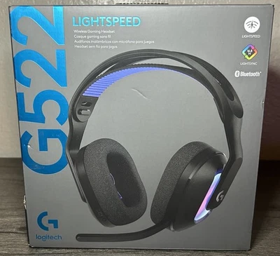 Logitech G522 LIGHTSPEED Wireless Blue Gaming Headset for PC Black # 981-001491 - Image 1 of 4