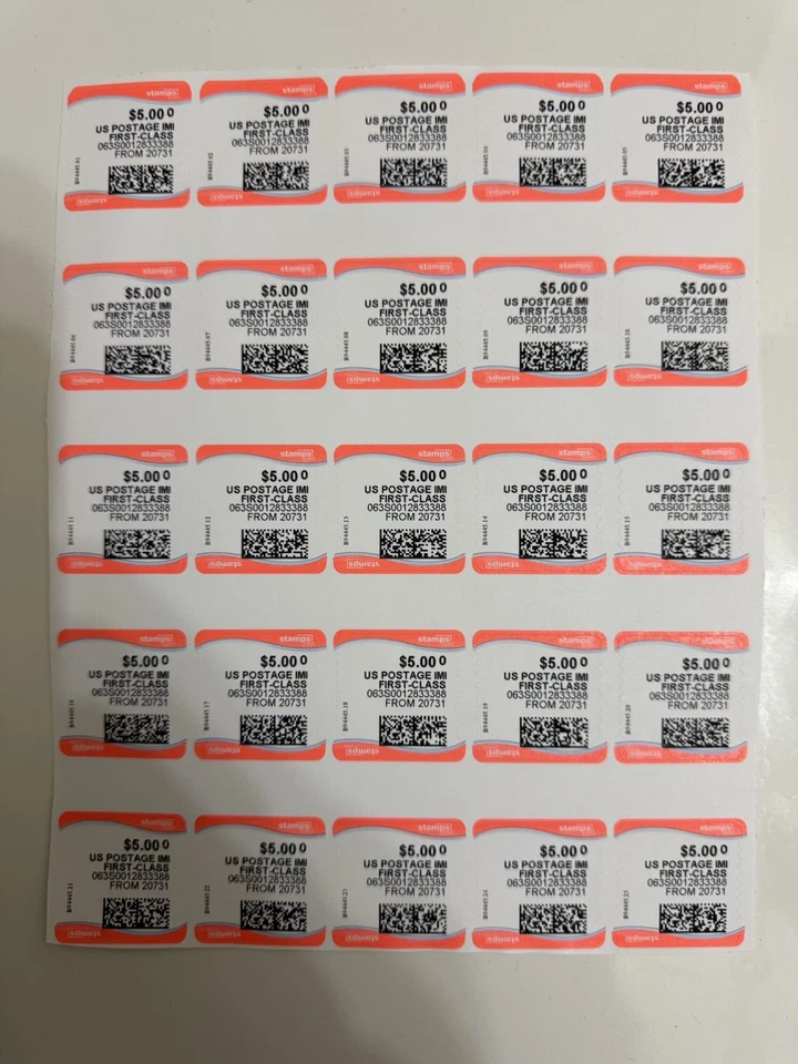 7 Sheets of $5.00 Stamps  - Image 1 of 1