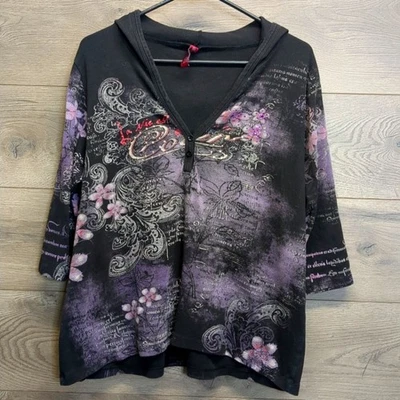 Blusa feminina Gitano Y2K com capuz Paris manga longa plus size 18/20 - Imagem 1 de 4