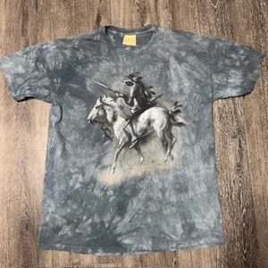 Vintage Native-American Horse Shirt XL The Mountain Gray Tie Dye Fantasy Mystic - Picture 1 of 4
