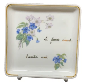 VTG Limoges France 5.25" Gold Trinket Dish La fumee s'envole l'amitie ceste - Picture 1 of 3