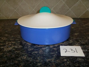 Blue 3 pc Tupperware Microwave Steamer Dish Strainer Rice Vegetable Cooker 3066A - Picture 1 of 7