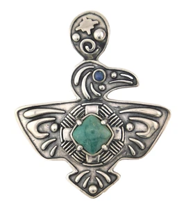 Jody Naranjo / Relios esaltatore tuono turchese verde argento sterling 925 - Foto 1 di 8