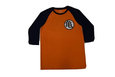 Camisa Raglán Dragon Ball Z Para Hombres Naranja DBZ Manga 3/4 Nueva con Etiquetas S Foto 1 de 4