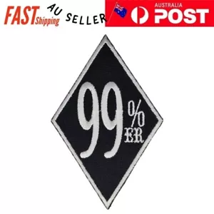 99%ER Iron on Patch Black White Diamond Percentage 99 Percent 9.3×6×0.1cm(1.4g) - Picture 1 of 3