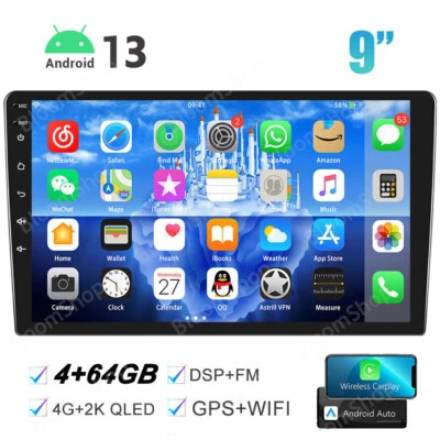 10" 2Din Android13 Car Stereo Radio GPS Video Player 4+64GB Carplay Touch Screen - Image 1 of 4