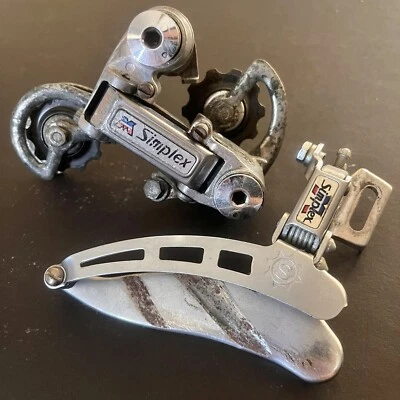 Vtg MOTOBECANE Panto SIMPLEX AX610 Rear Front Derailleur Long Cage Triple Huret - Image 1 of 4