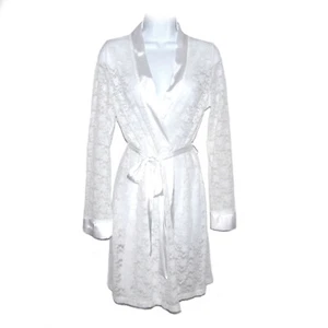 Apt. 9 Vestido de novia para mujer talla mediana blanco encaje banda satén puños cinturón luna de miel - Imagen 1 de 12
