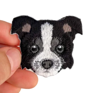 Border Collie Hund Aufbügler Patches Bügelbild Stickerei Bügelflicken DIY - Bild 1 von 2
