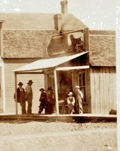 c1910 Quincy KS Ghost Town Bull Durham Tobacco Main St RPPC Chanute & Madison RR - Imagen 1 de 4