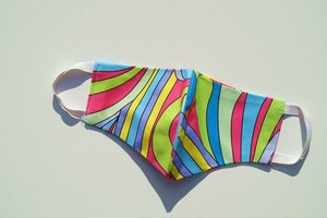 NWOT Size M/L Anne Darlene Designer Emilio Pucci Fabric Facemask 100% Cotton