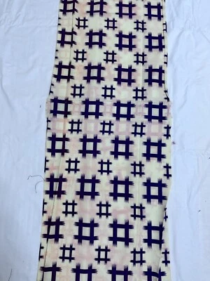 Tela kiomono japonesa vintage seda base blanca geométrica 1,7 yardas de largo v68 Foto 1 de 4