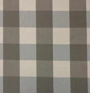 BALLARD DESIGNS BUFFALO CHECK TAUPE CREAM CHECKER MULTIUSE FABRIC BY THE YARD - Picture 1 of 5
