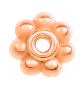 3,5 mm 14K MASSIV Rotgold Milgrain Floral Bali Perlen Zwischenring Rondell HERGESTELLT IN DEN USA - Bild 1 von 4