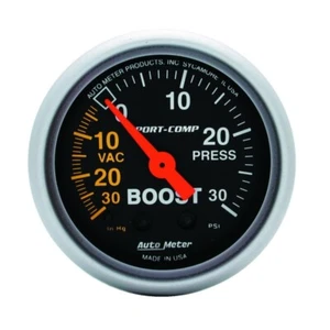 AutoMeter For 3303 Sport-Comp 52mm 30 PSI Mechanical Boost Gauge - Picture 1 of 1