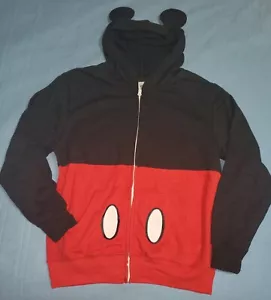 New nwot Disney Mickey Mouse Sweater Costume Zip Hoodie Micky Ears Kids Sz Large - Picture 1 of 11