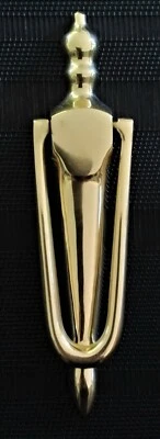 Quality NOS Victorian Style Solid Brass Door Knocker Slimline 197mm X 48mm - image 1 of 4