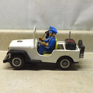 Vintage Japan TN Nomura Police Dept. Patrol Jeep Bump N Go Battery Op, 11" - Picture 1 of 19