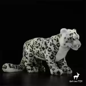Snow Leopard High Fidelity Anime Cute Plushie Snow Panther Plush Toy Lifelike - Picture 1 of 8