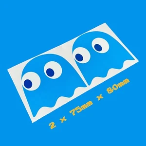 Ghost Pacman PAC Man X2 Classic 1980's Logo Vinyl Sticker Decal Arcade Gaming - Picture 1 of 1