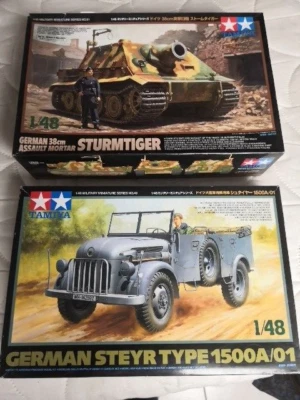 Tamiya Kit Montaggio 1/48 German Steyr + MORTAR STURMTIGER - Immagine 1 di 3