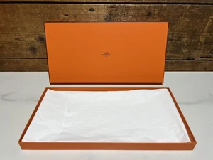 Authentic HERMES Paris Empty Gift Storage Box w/ Tissue Paper 14.5”x7.5”x1” - Picture 1 of 8