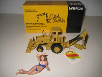 CATERPILLAR 416 BAGGERLADER MIT ABBRUCHHAMMER PYRAMID LOGO #3781 NZG 1:50 OVP - Bild 1 von 4