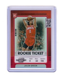 2021-22 Panini Contenders Optic #24 Jalen Green Rookie Ticket Silver Rockets RC