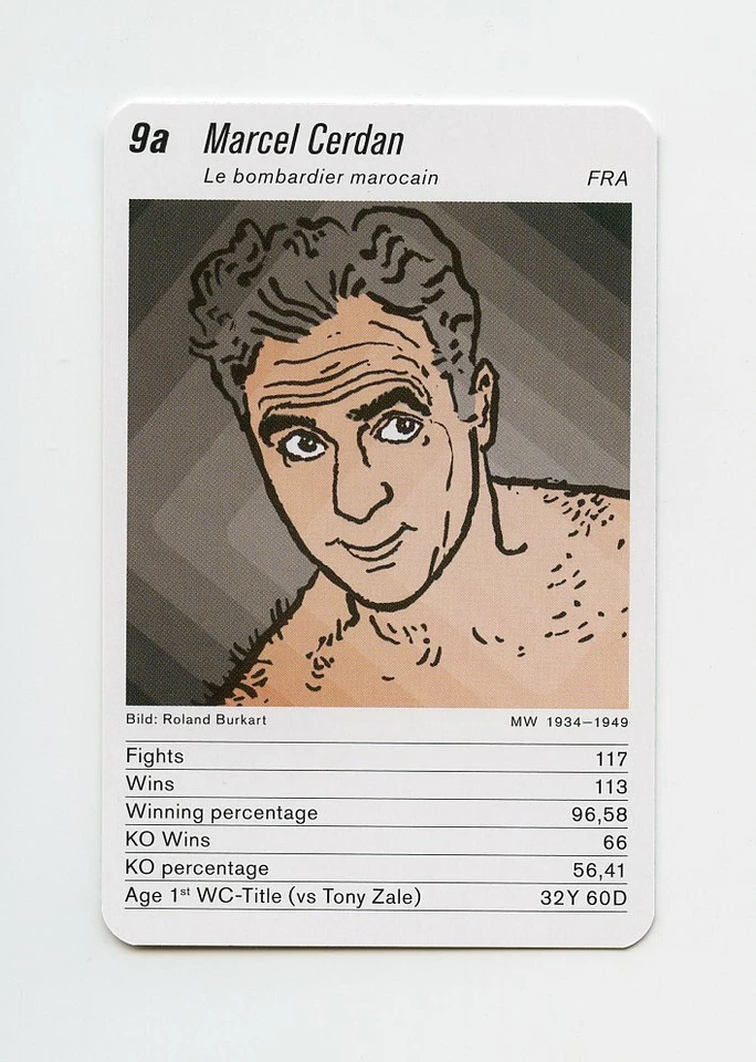 #TN02855 MARCEL CERDAN Swiss Boxing Legends Game Card RARE - Image 1 of 1