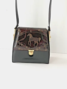 VERA PELLE Collection Calja Leather Purse Hand Shoulder leather horse embossed - Picture 1 of 4