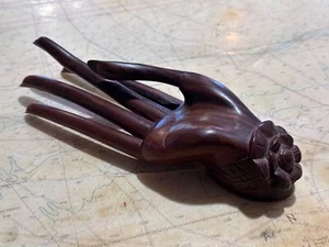 Vintage I. B. Tilem Bali Hand Carved Womens Right Hand Sculpture | Jewelry Hold - Picture 1 of 10