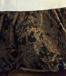 Bedford Hunt - Ralph Lauren - Rare - Paisley KING Bed Skirt Dust Ruffle - Brown - Picture 1 of 6