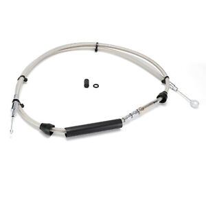 70 15/16" Stainless Steel PVC Clutch Cable For '07-'16 Harley TC M8 Dyna Touring