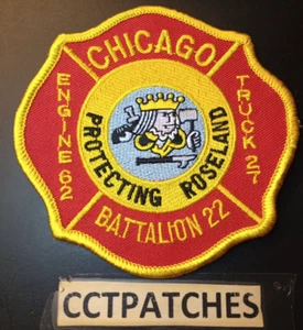 CHICAGO, ILLINOIS FIRE ENGINE 62 BATTALION 22 TRUCK 27 PATCH IL - Picture 1 of 2