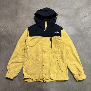 The North Face Jacket Mens Medium Yellow Hooded Ski Soft Shell Mountain Hyvent - Picture 1 of 11