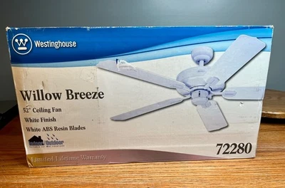 Westinghouse Willow Breeze 52" Ceiling Fan White Finish W/ White ABS Resin Blade - Image 1 of 4