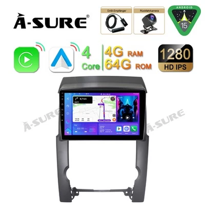 4+64G Für KIA Sorento II XM 2009-2013 Android 15 Autoradio CarPlay Navi Kam+DAB - Bild 1 von 4