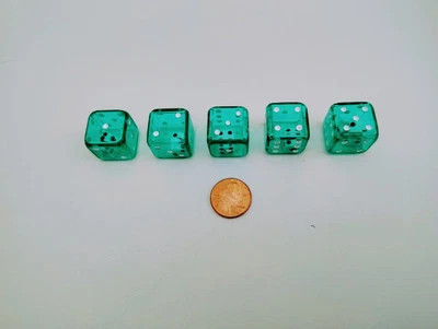 Double Dice - A 6 Sided Mini White Die Inside a 6 Sided Translucent Green Die - Image 1 of 3