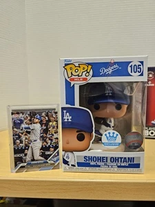 Shohei Ohtani Los Angeles Dodgers Funko Pop #105-Pitching w Topps Now 50/50 Card - Picture 1 of 16