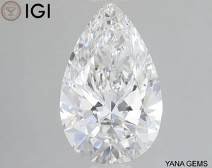 IGI Certificate PEAR Shape 1.50 Carat F Color VS1 Clarity CVD Lab Grown Diamond - Picture 1 of 10